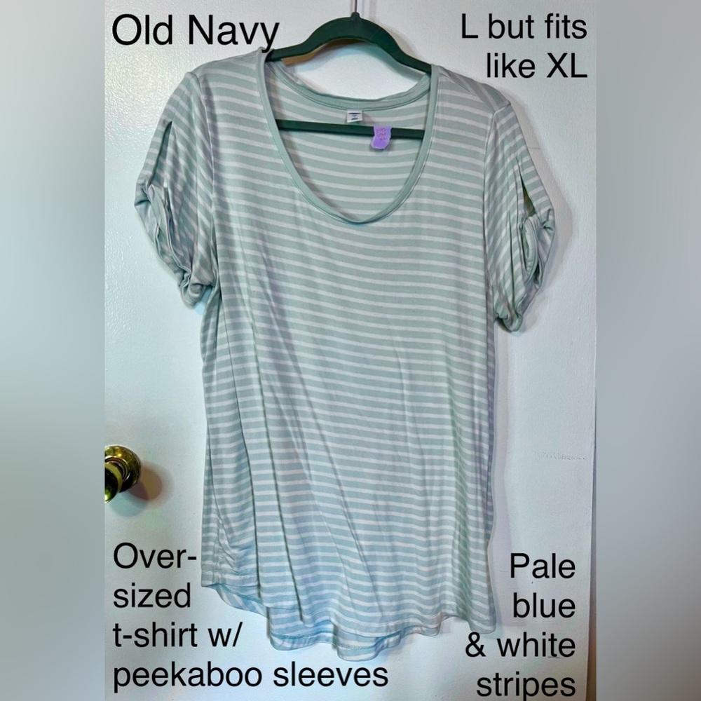 Old Navy peek a boo tie sleeve tee L/XL